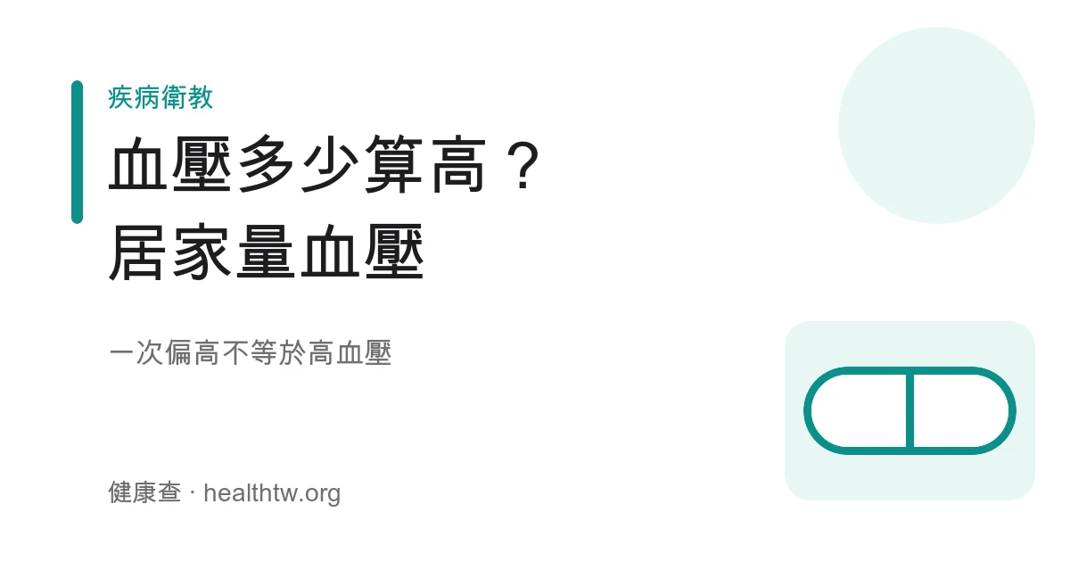 血壓收縮壓舒張壓數值與居家量血壓原則示意圖