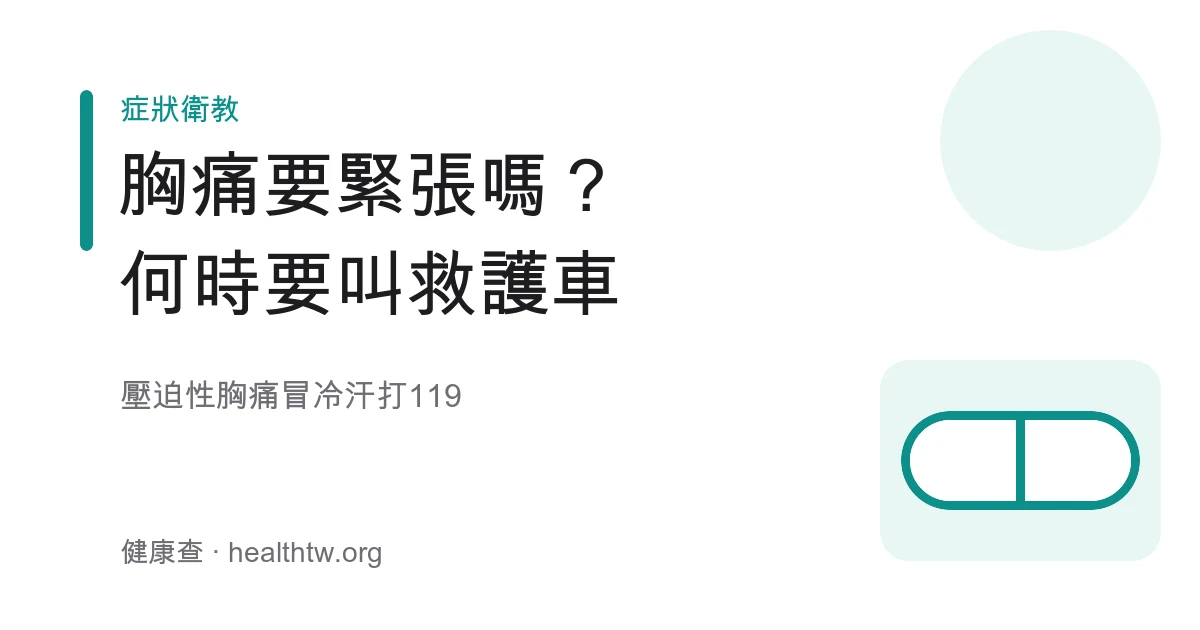 胸痛看哪科與緊急就醫警訊示意圖