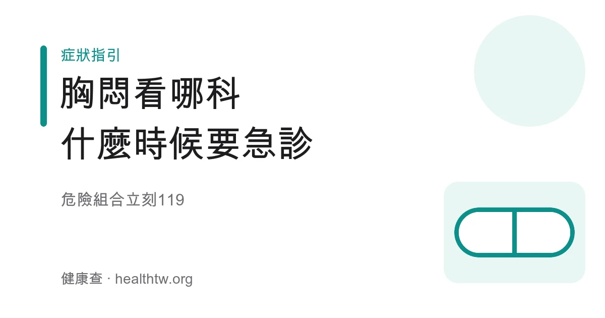 胸悶看哪科與危險警訊示意圖