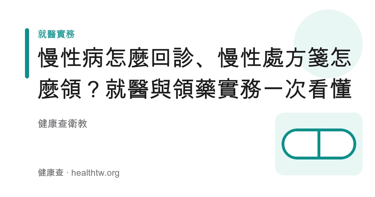 慢性病回診追蹤與慢性連續處方箋分次領藥流程衛教示意圖