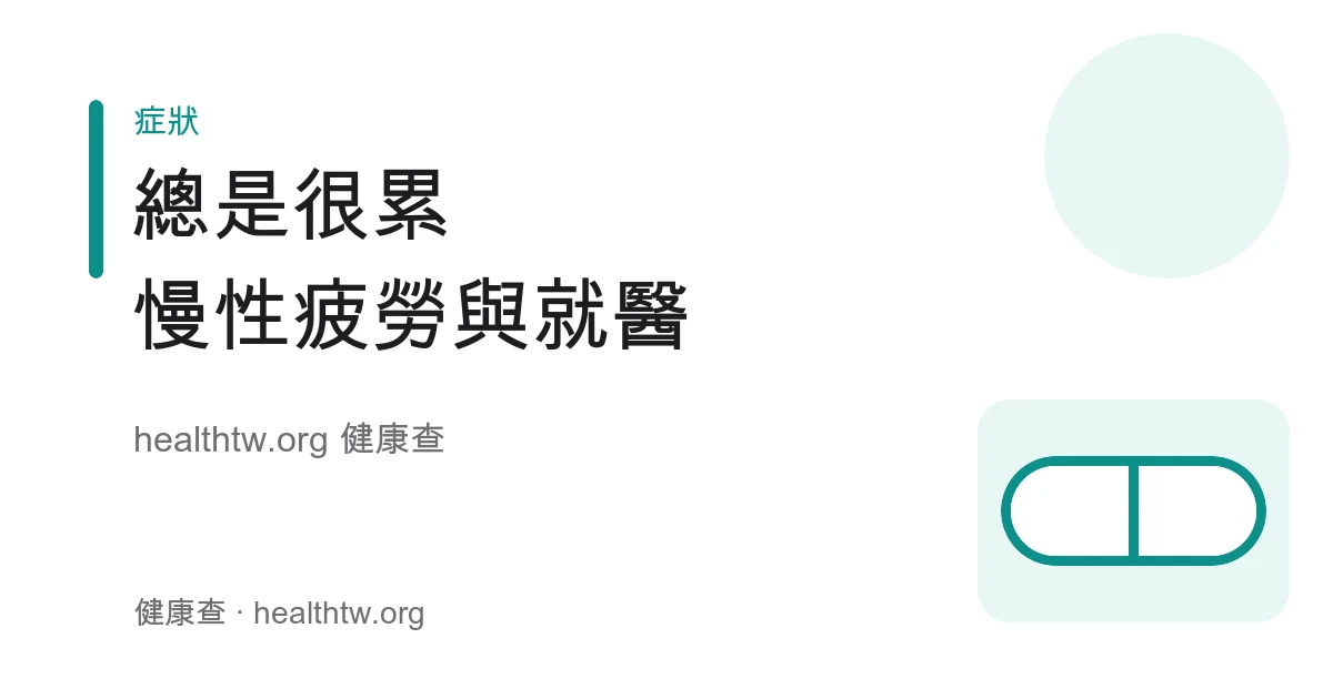 長期疲勞原因、何時就醫與慢性疲勞症候群衛教示意圖
