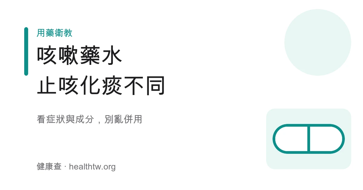 咳嗽藥水止咳化痰選擇與成分示意圖