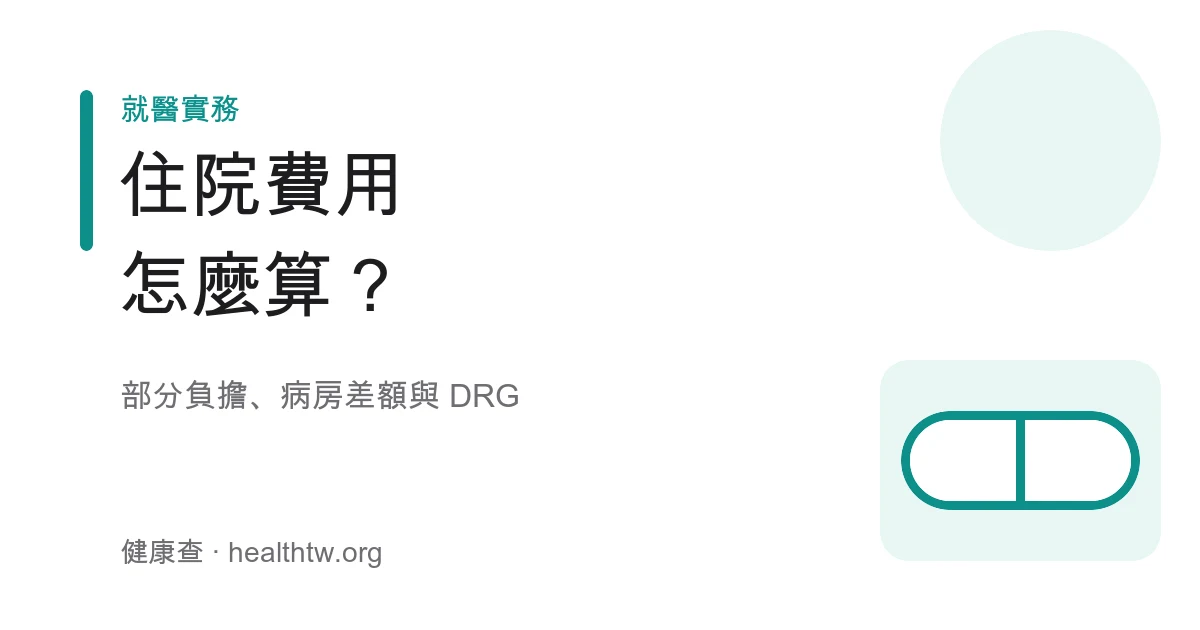 住院費用健保部分負擔病房差額與DRG衛教示意圖