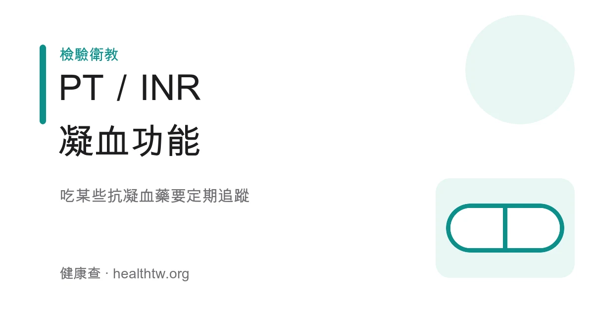 凝血 PT INR 抗凝血藥監測示意圖