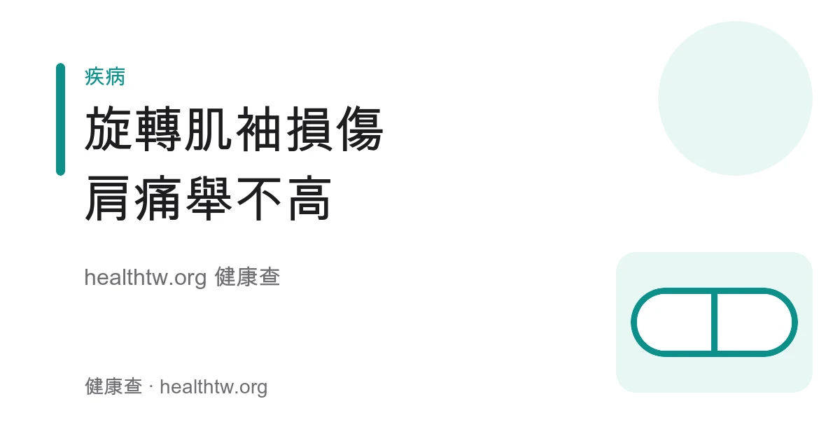 旋轉肌袖損傷肩膀疼痛與舉手困難衛教示意圖