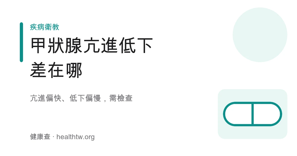 甲狀腺亢進與低下常見表現基本認識示意圖