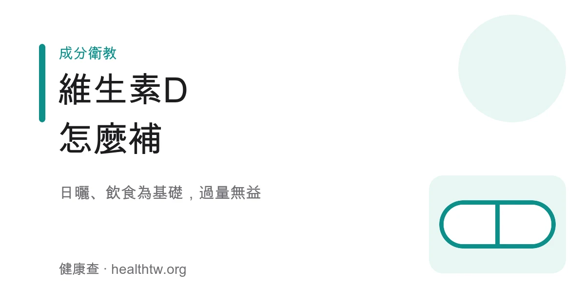 維生素 D 日曬飲食補充示意圖