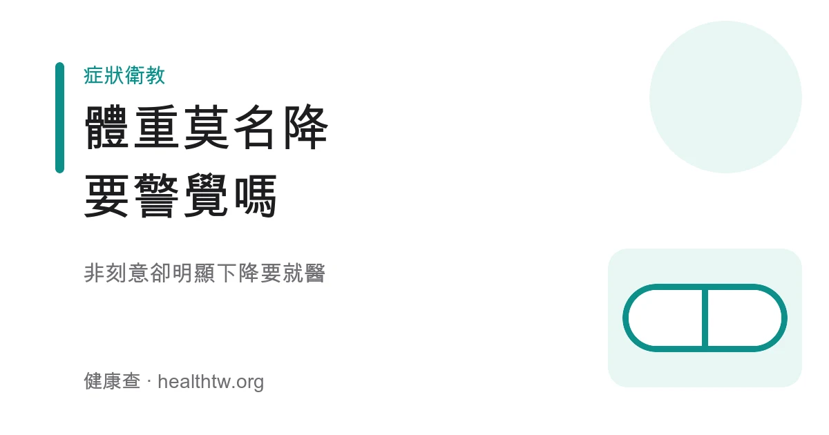 體重莫名下降就醫評估示意圖